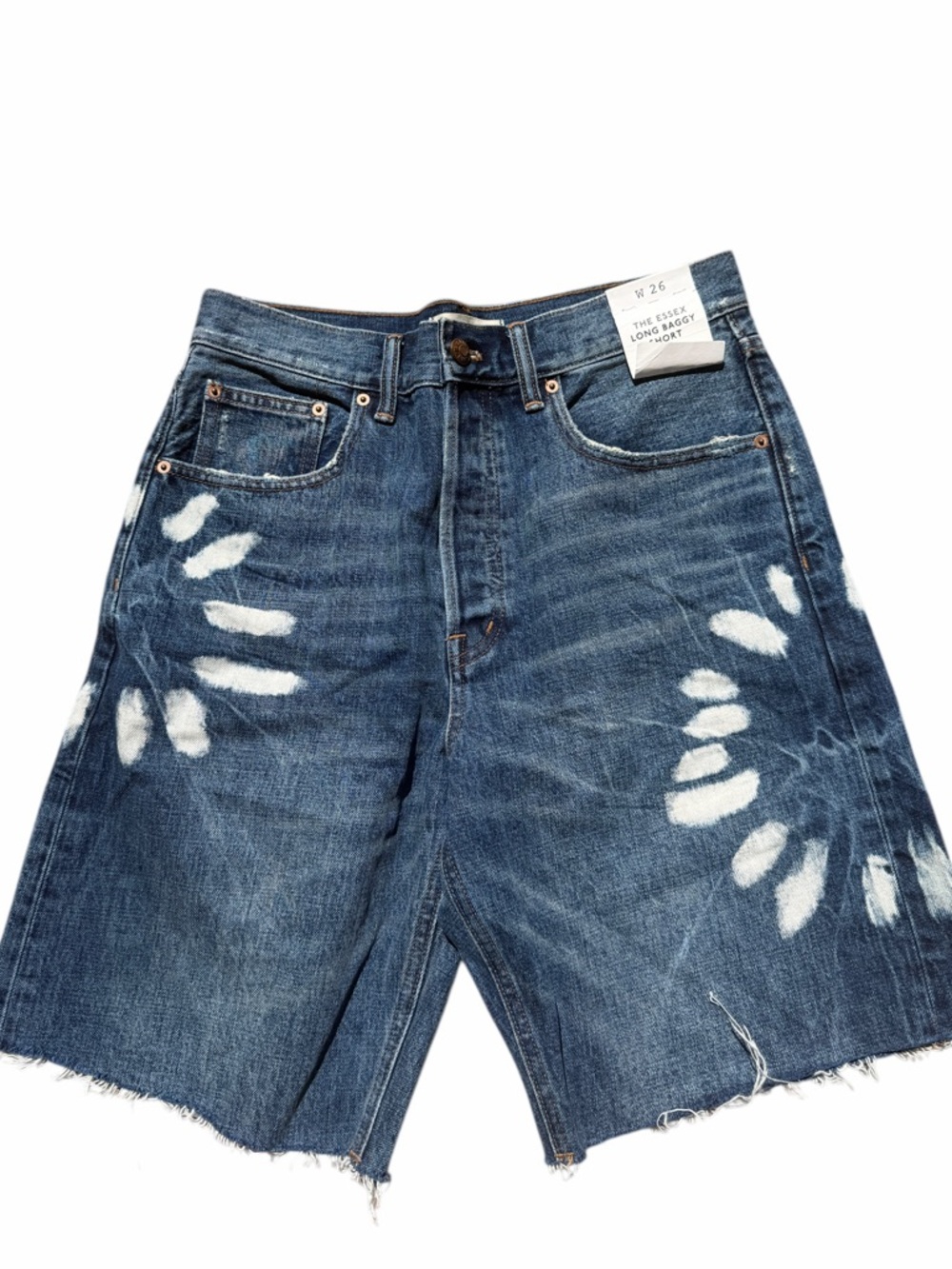 Madewell Essex Long Baggy Shorts in Blue Denim 26 Women’s NWT sold out $128